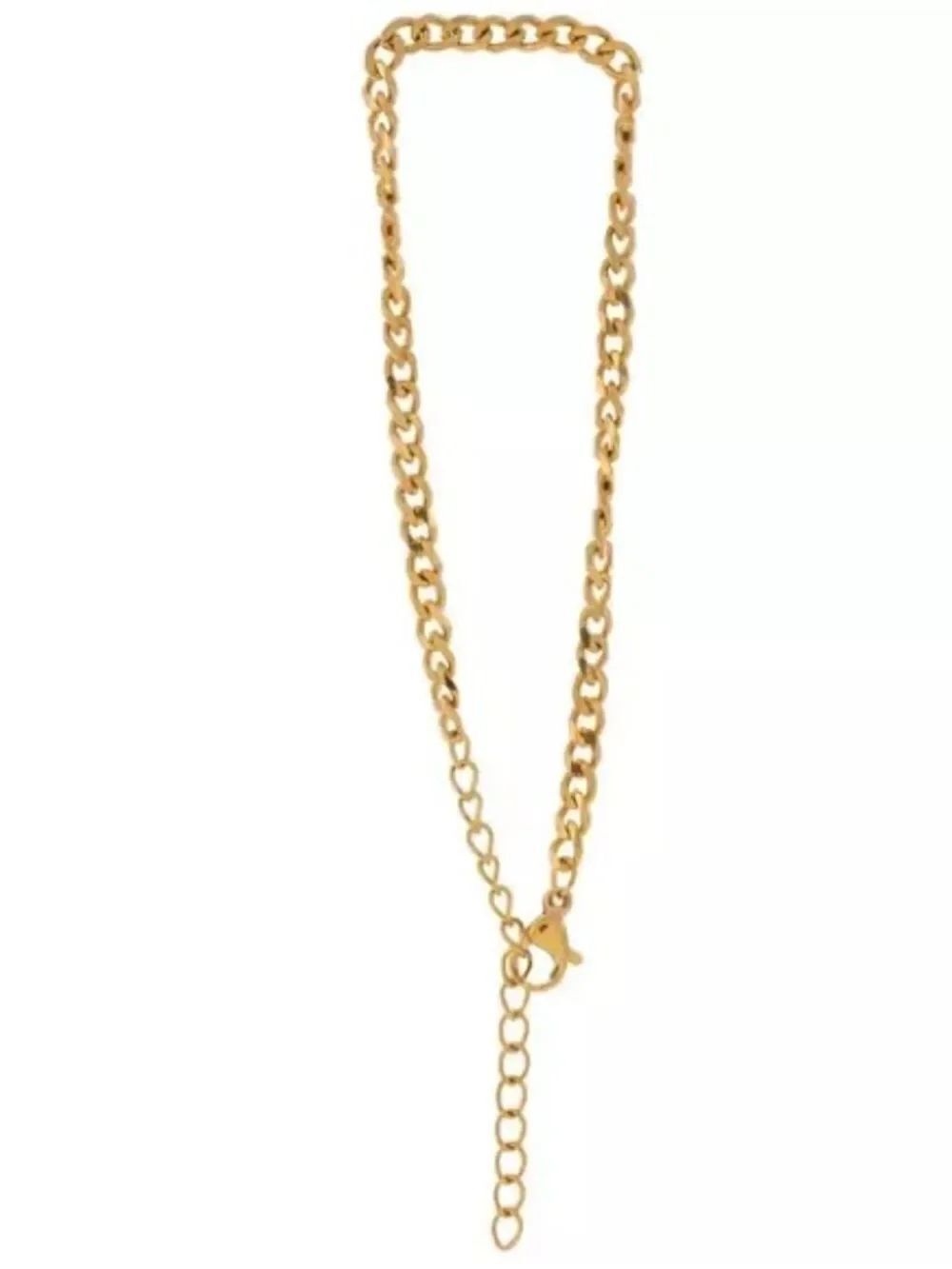 New the Jewelry Shoppe 18K Gold Plated Stainless Steel Chain Bracelet - 7"